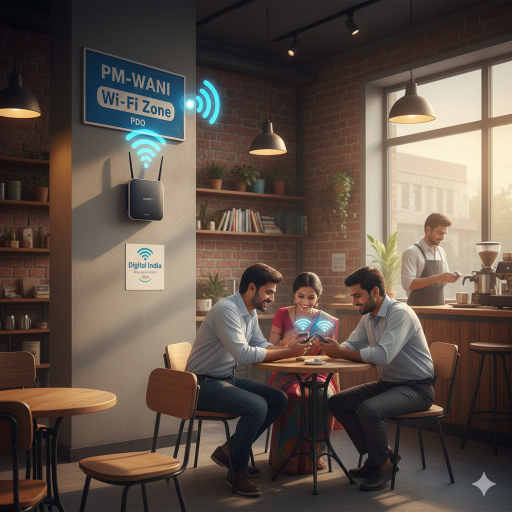 PM-WANI Wi-Fi at a café
